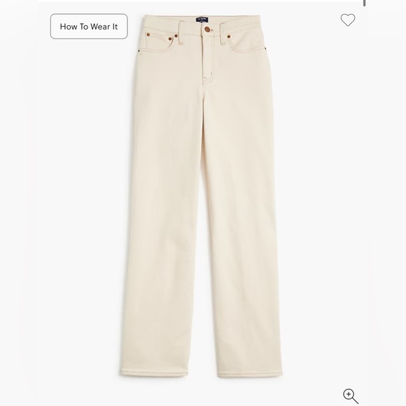 J. Crew Slim wide-leg ecru jean in all-day stretch size 33T, NWT - Picture 1 of 5